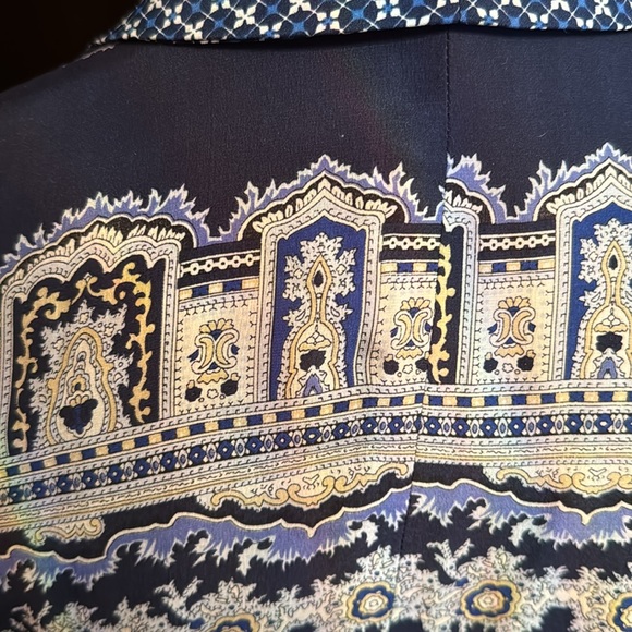 Zara women printed silk double breasted padded shoulder jacket S - Picture 9 of 13